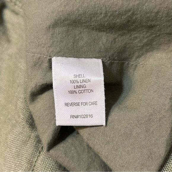 Garnet Hill Relaxed Linen Painter's Topcoat Green Size 4 - Picture 10 of 12